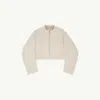 Mm6 Maison Margiela Cropped Bomber Jacket In Neutral
