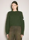 Mm6 Maison Margiela Logo-appliqué Distressed-effect Jumper In Green