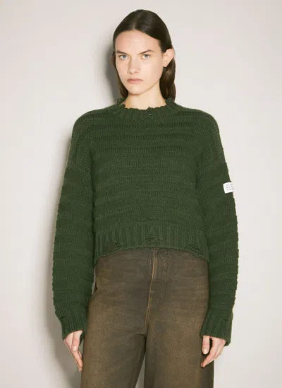 MM6 MAISON MARGIELA CROPPED CREWNECK SWEATER