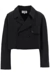 Mm6 Maison Margiela Cropped Double-breasted In Black (black)