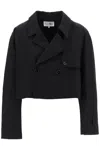 Mm6 Maison Margiela Cropped Double-breasted In Nero