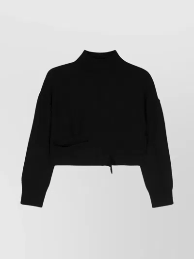 MM6 MAISON MARGIELA CROPPED JUMPER WOOL BLEND CUT-OUT DETAIL