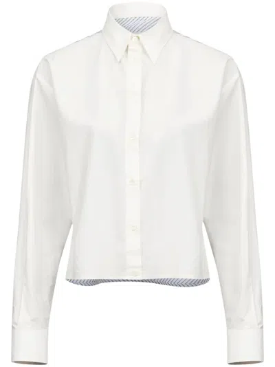 Mm6 Maison Margiela Cropped Shirt In White