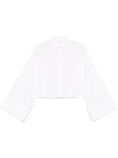 Mm6 Maison Margiela Cropped Shirt In White