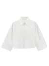 Mm6 Maison Margiela Cropped Shirt With Chest Pocket And Long Sleeves In White