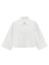 Mm6 Maison Margiela Cropped Shirt With Chest Pocket And Long Sleeves In White