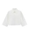 Mm6 Maison Margiela Cropped Shirt With Chest Pocket And Long Sleeves In White