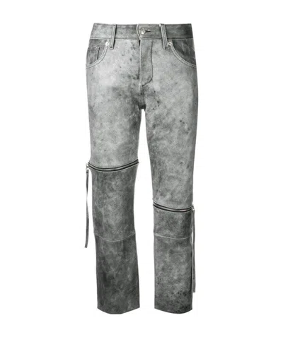 Mm6 Maison Margiela Cropped Slim-fit Trousers In Gray
