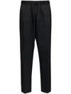 Mm6 Maison Margiela Cropped Trousers With Drawstring In Black