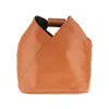 Mm6 Maison Margiela Japanese Handbag With Top Handle And Seam Detailing In Brown