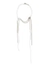 Mm6 Maison Margiela Mm6 By Maison Margiela Dangle Necklace With Faux-pearl Accents In Silver