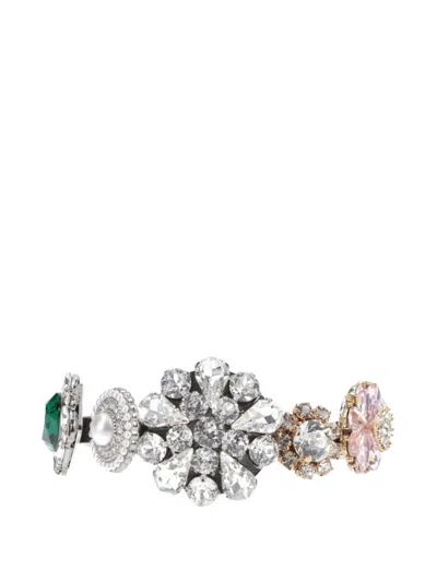 Mm6 Maison Margiela Crystal-embellishment Bracelet In Metallic