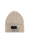 Mm6 Maison Margiela Knit Ribbed Hat Distressed Detailing In Neutral