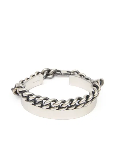 Mm6 Maison Margiela Curb-chain Cuff Bracelet In White