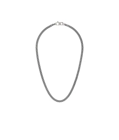 Mm6 Maison Margiela Curb Chain Necklace In Gray
