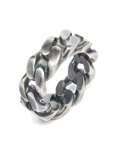 Mm6 Maison Margiela Curb-chain Ring In Metallic