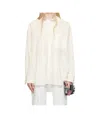 Mm6 Maison Margiela Off-white Light Cotton Poplin Long-sleeved Shirt In White
