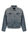 Mm6 Maison Margiela Mm6 By Maison Margiela Cut-out Denim Jacket With Unique Sleeve Details In Azul
