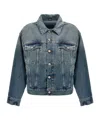 Mm6 Maison Margiela Mm6 By Maison Margiela Cut-out Denim Jacket With Unique Sleeve Details In Blue