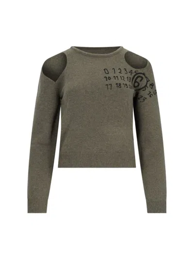 Mm6 Maison Margiela Cut-out Detail Sweater - Green