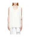 Mm6 Maison Margiela Off-white Cut-out Tank Top In White