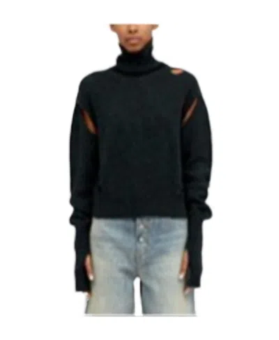 Mm6 Maison Margiela Cut-out Roll-neck Jumper In Black