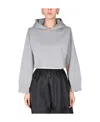 Mm6 Maison Margiela Cut-out Sleeve Cropped Hoodie In White