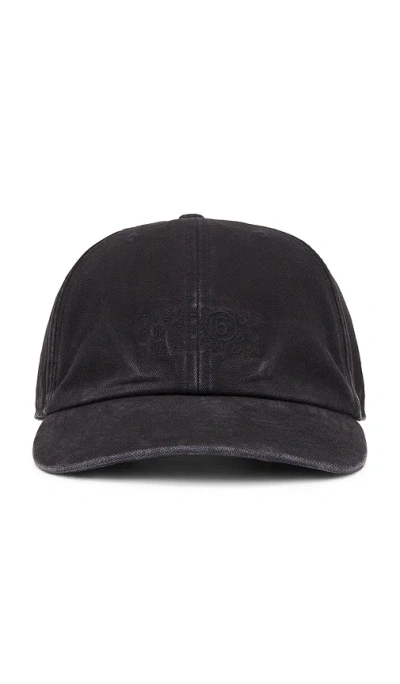 Mm6 Maison Margiela Numbers-embroidered Cap In Black