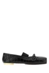 Mm6 Maison Margiela Ballerina Shoes With Bow And Crocodile Effect In Black