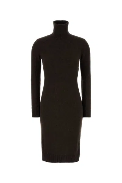 Mm6 Maison Margiela Abito Maglione In Misto Lana Testa Di Moro Donna In Black