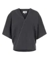 Mm6 Maison Margiela Dark Grey Wool Top In Gray