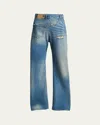 Mm6 Maison Margiela Blue Twist Wide Leg Jeans In Light/blue