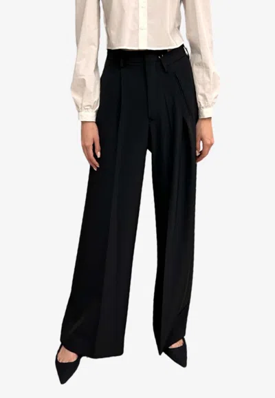 Mm6 Maison Margiela Black Gathered Trousers