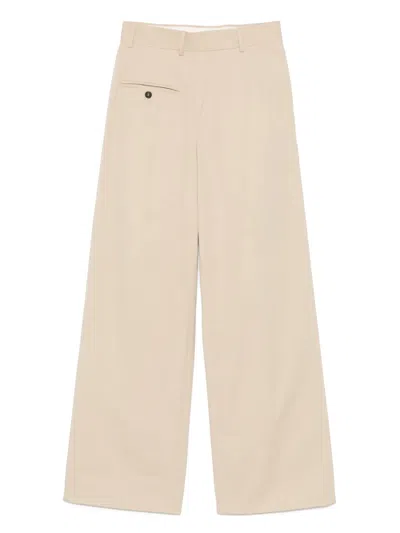 Mm6 Maison Margiela Deconstructed Trousers In Neutrals