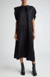 Mm6 Maison Margiela Single-sleeve Maxi Dress In Black