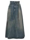 Mm6 Maison Margiela Distressed Effect Skirt In Clear Blue