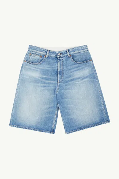 Mm6 Maison Margiela Denim Bermuda Shorts In Blue