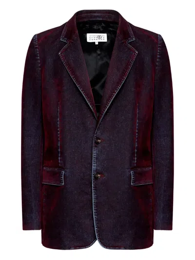 Mm6 Maison Margiela Denim Blazer In Purple