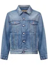 Mm6 Maison Margiela Denim Blue Jacket With A Worn Effect In Blue