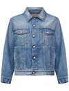 Mm6 Maison Margiela Denim Blue Jacket With A Worn Effect In Blue