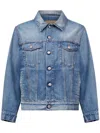 Mm6 Maison Margiela Denim Blue Jacket With A Worn Effect In Blue