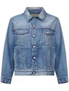 Mm6 Maison Margiela Denim Blue Jacket With A Worn Effect