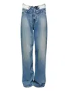 Mm6 Maison Margiela Wide Leg Five Pocket Trousers Waistband In Blue