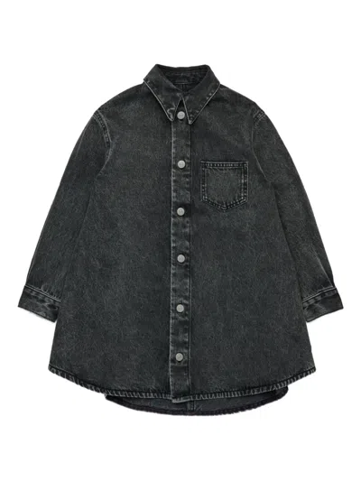 Mm6 Maison Margiela Kids' Denim Dress In Black