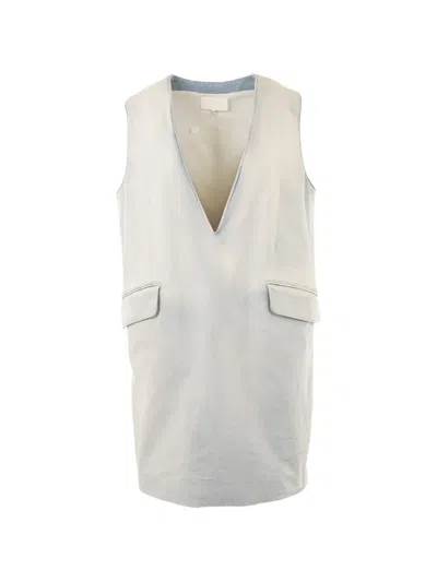 Mm6 Maison Margiela Denim Dress In White