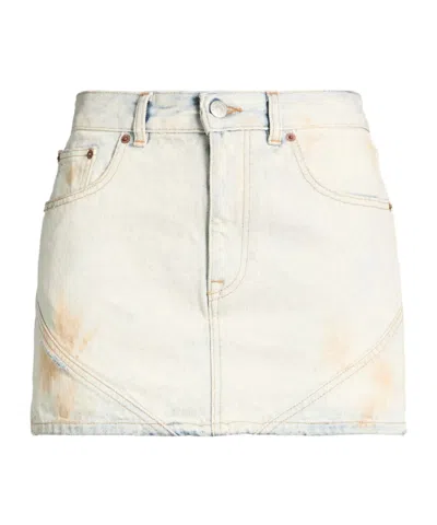 Mm6 Maison Margiela Denim Flared Skirt In White