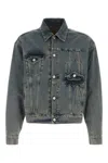 Mm6 Maison Margiela Denim Trucker Jacket In Black