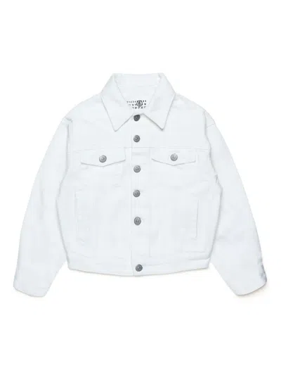 Mm6 Maison Margiela Kids' Denim Jacket In White
