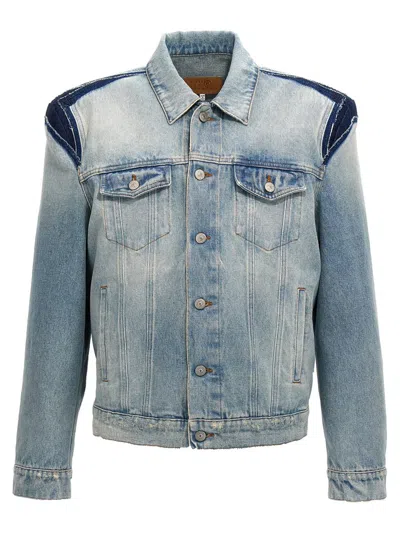 Mm6 Maison Margiela Denim Jacket With Used Effect In Blue