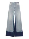Mm6 Maison Margiela Flared Color-block Jeans In Blue